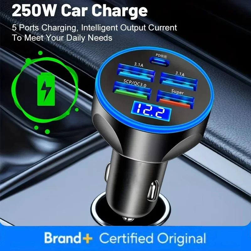 Election Electronics & Gadgets Store Woocommerce Theme - 250W supersnel opladen autolader 5-in-1 adapter
