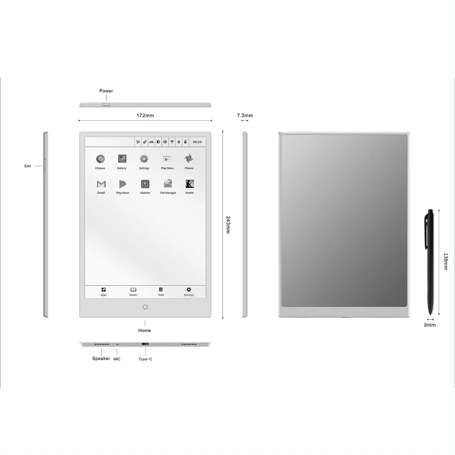 Nieuwe Collectie 10.3 Inch E B - E-Ink Tablet Reader recensie en prijs